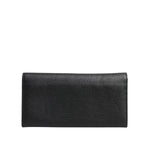 Dolce & Gabbana Black Leather Logo Plaque Trifold Card Holder Wallet BAG4706