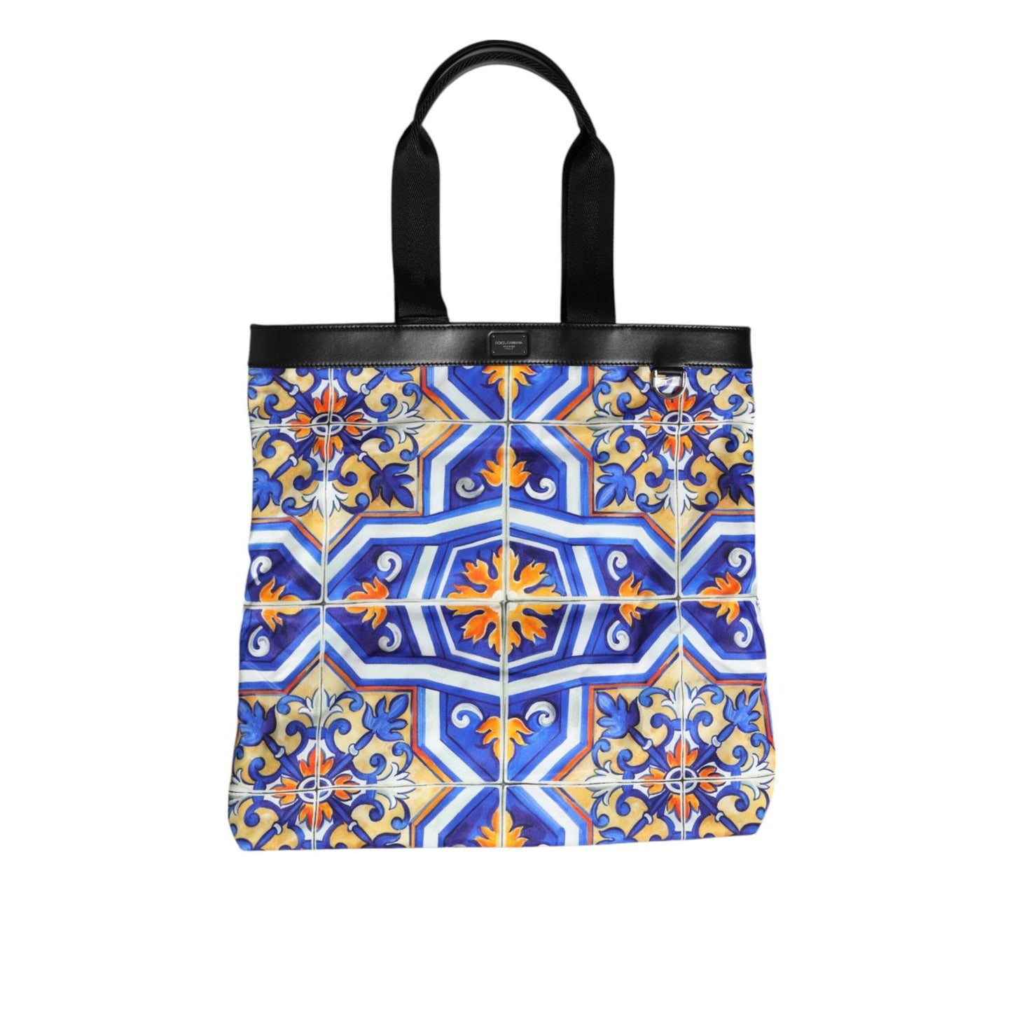 Dolce & Gabbana Multicolor Maiolica Print Tote Shoulder Strap Bag BAG4707