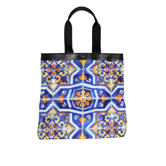 Dolce & Gabbana Multicolor Maiolica Print Tote Shoulder Strap Bag BAG4707