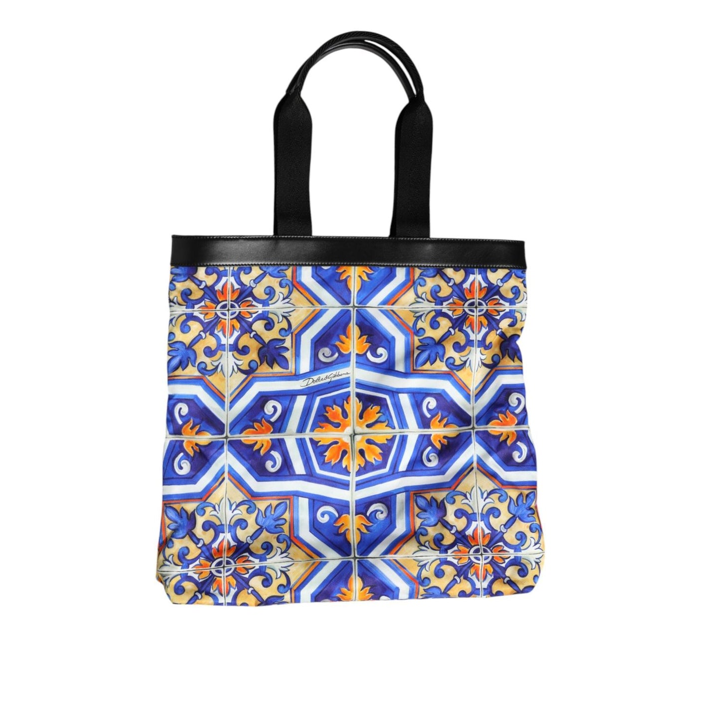 Dolce & Gabbana Multicolor Maiolica Print Tote Shoulder Strap Bag BAG4707