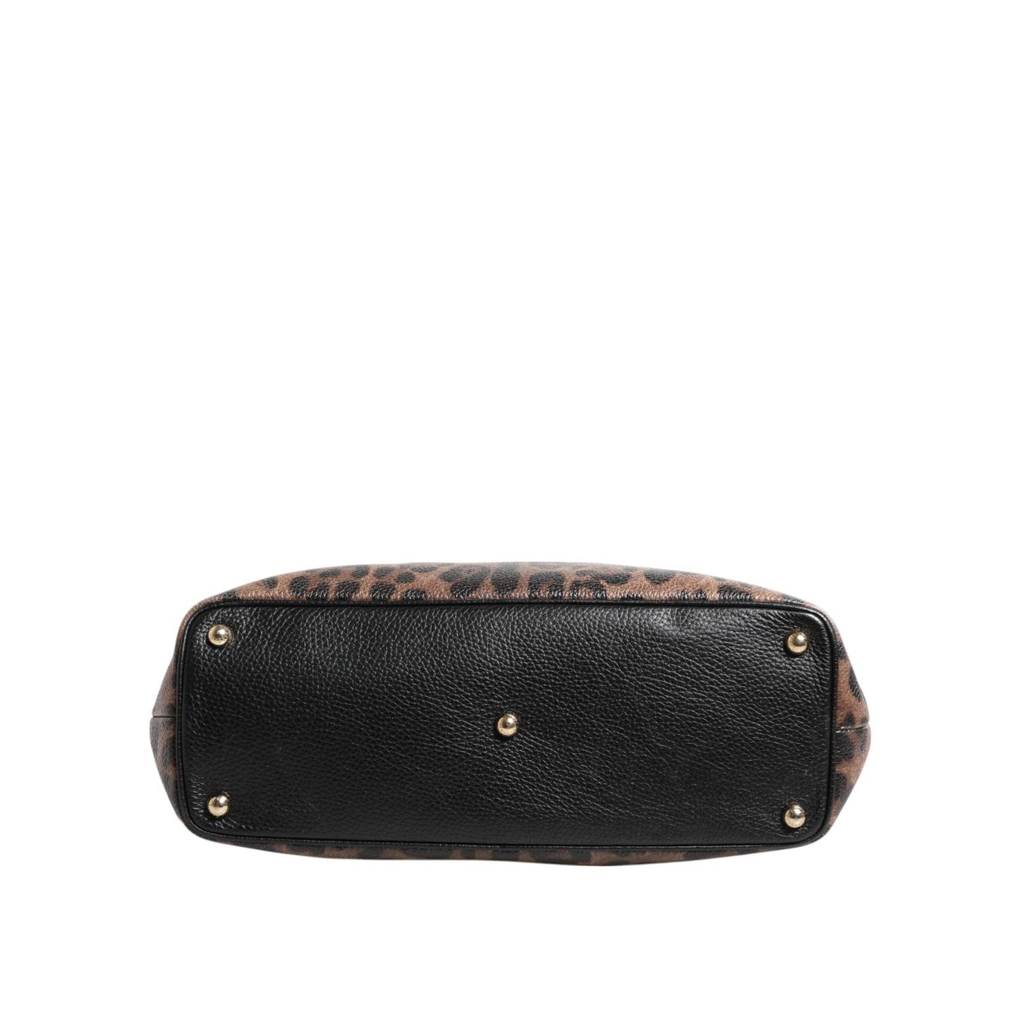 Dolce & Gabbana Brown Leopard GLAM Leather Logo Plaque Tote Bag BAG4708
