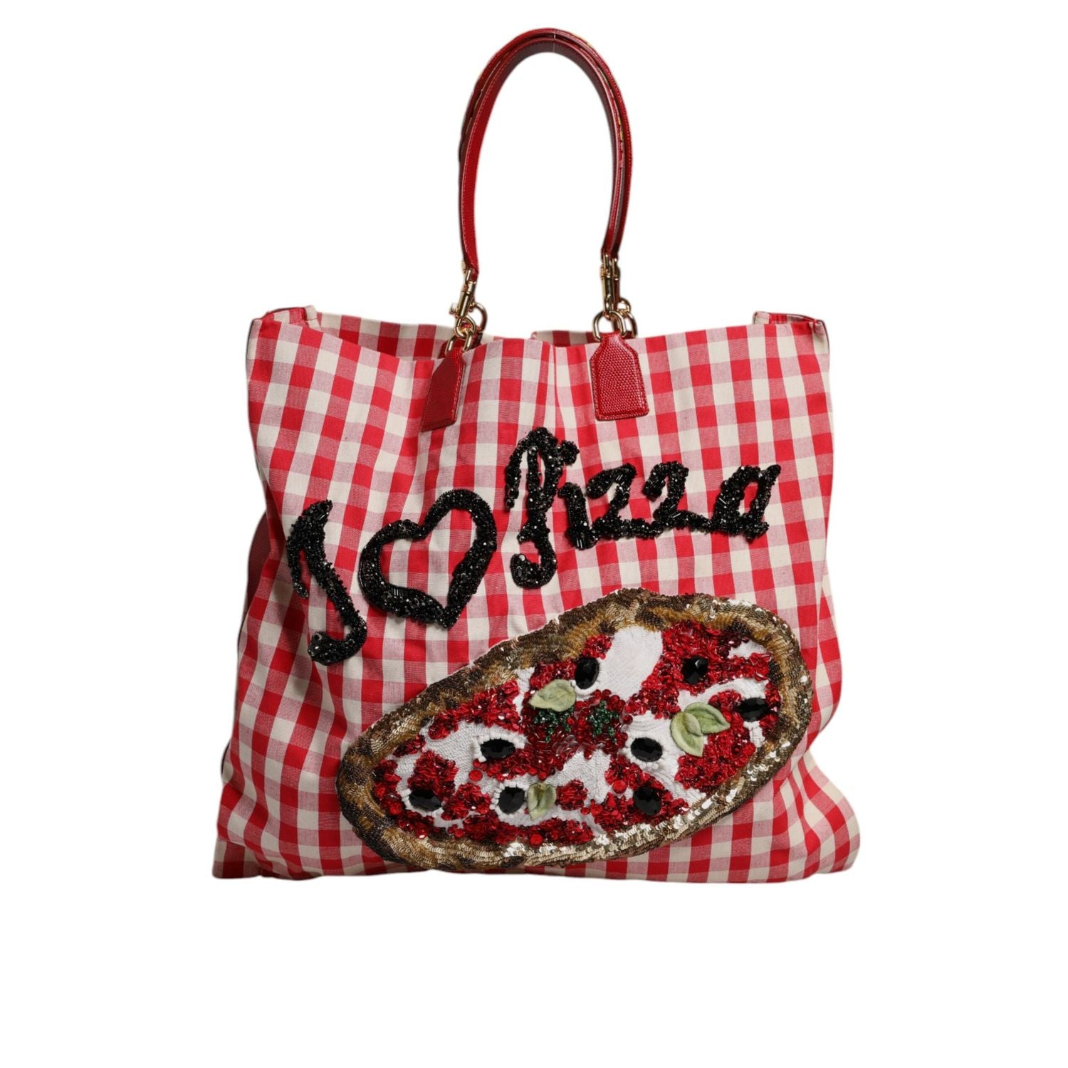 Front view with bag zipped and handles upright.