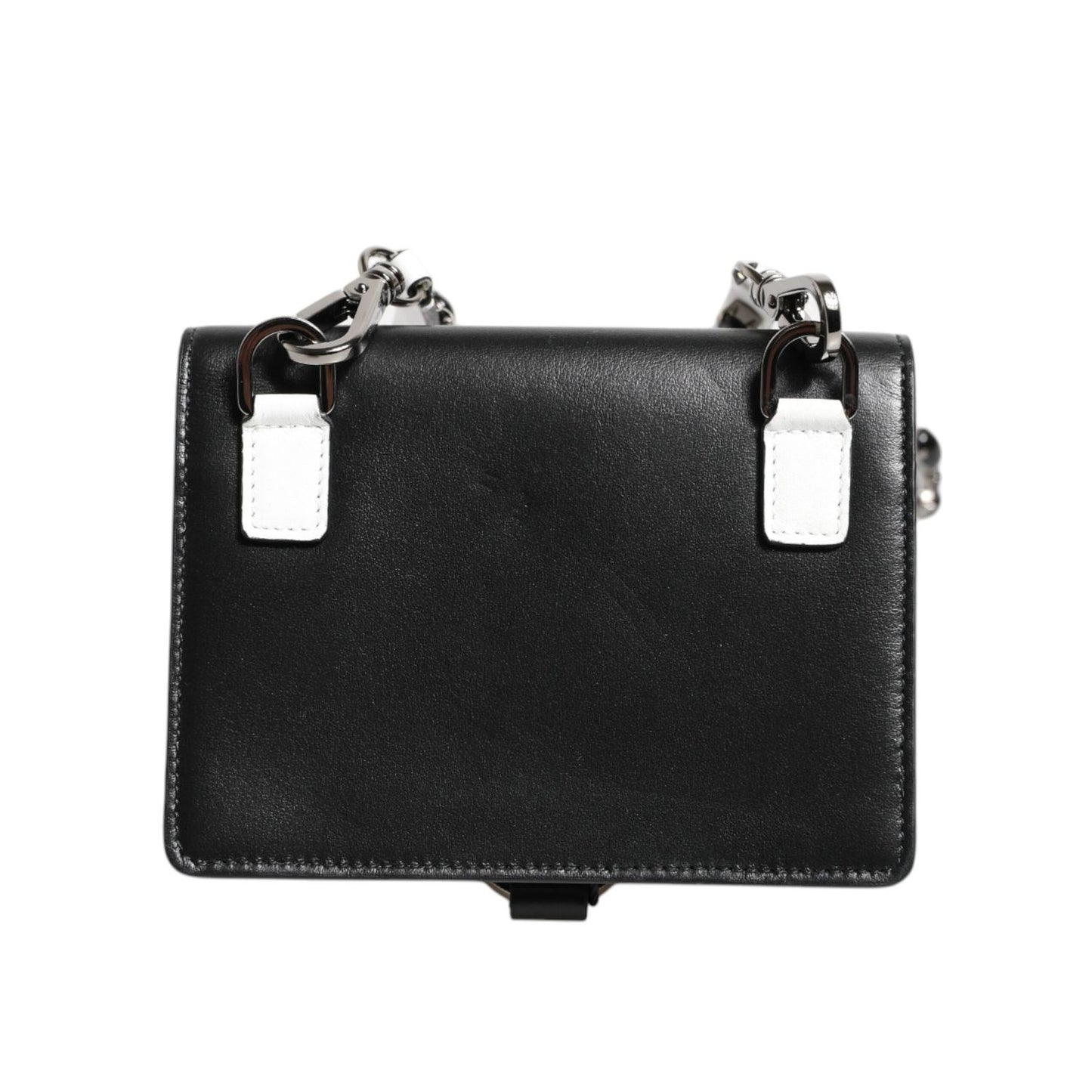Dolce & Gabbana Black Leather Crystal Embellished Card Holder Wallet BAG4712