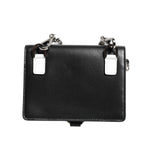 Dolce & Gabbana Black Leather Crystal Embellished Card Holder Wallet BAG4712