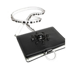 Dolce & Gabbana Black Leather Crystal Embellished Card Holder Wallet BAG4712