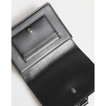 Dolce & Gabbana Black Leather Crystal Embellished Card Holder Wallet BAG4712