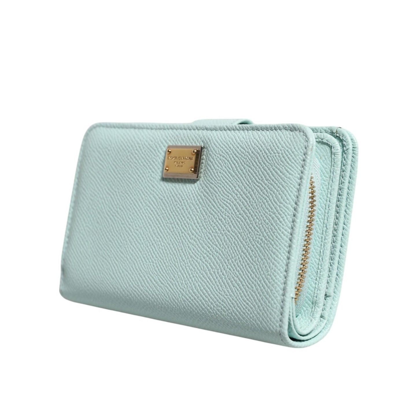 Dolce & Gabbana Mint Green Leather Bifold Continental Clutch Wallet BAG4713