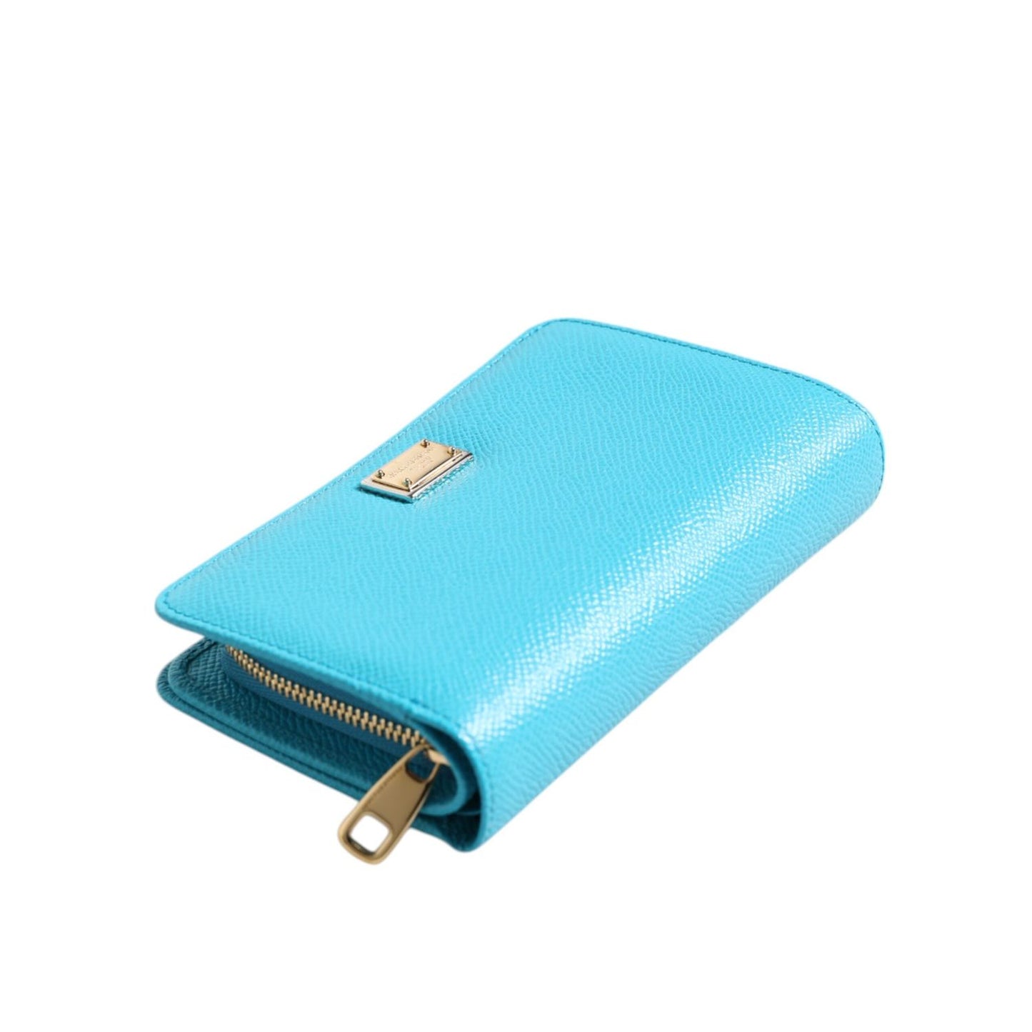 Dolce & Gabbana Light Blue Leather Bifold Continental Clutch Wallet BAG4715