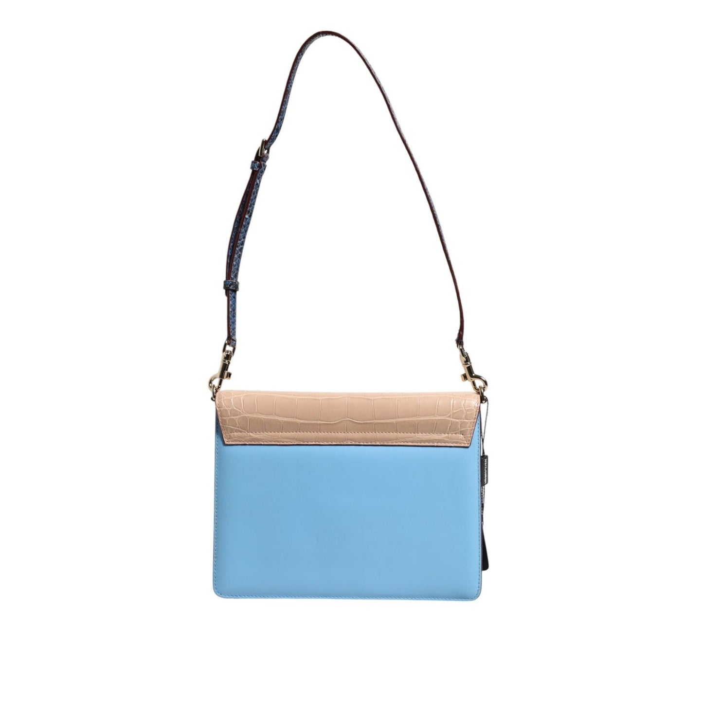 Dolce & Gabbana Blue Beige Exotic Leather LUCIA Crossbody Bag BAG4717