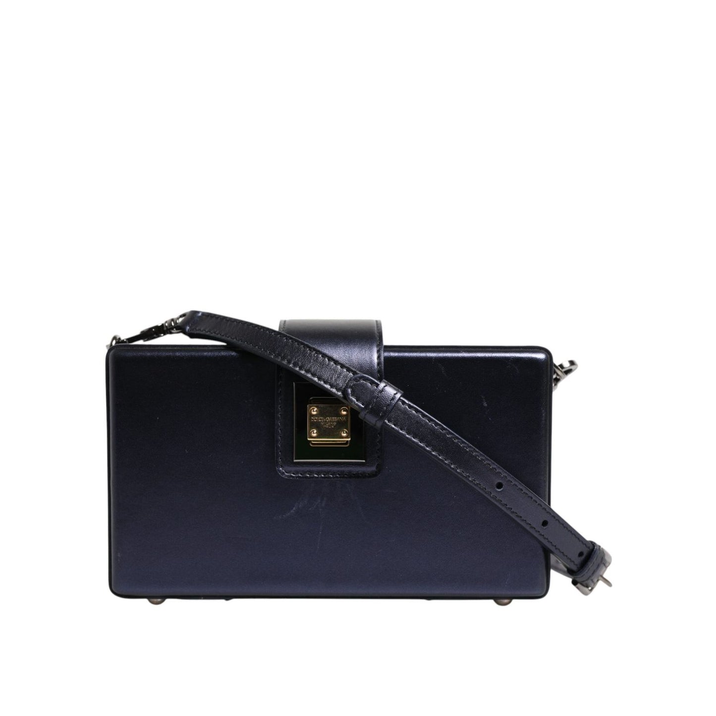 Dolce & Gabbana Blue DG BOX Lambskin Leather Crossbody Strap Bag BAG4718