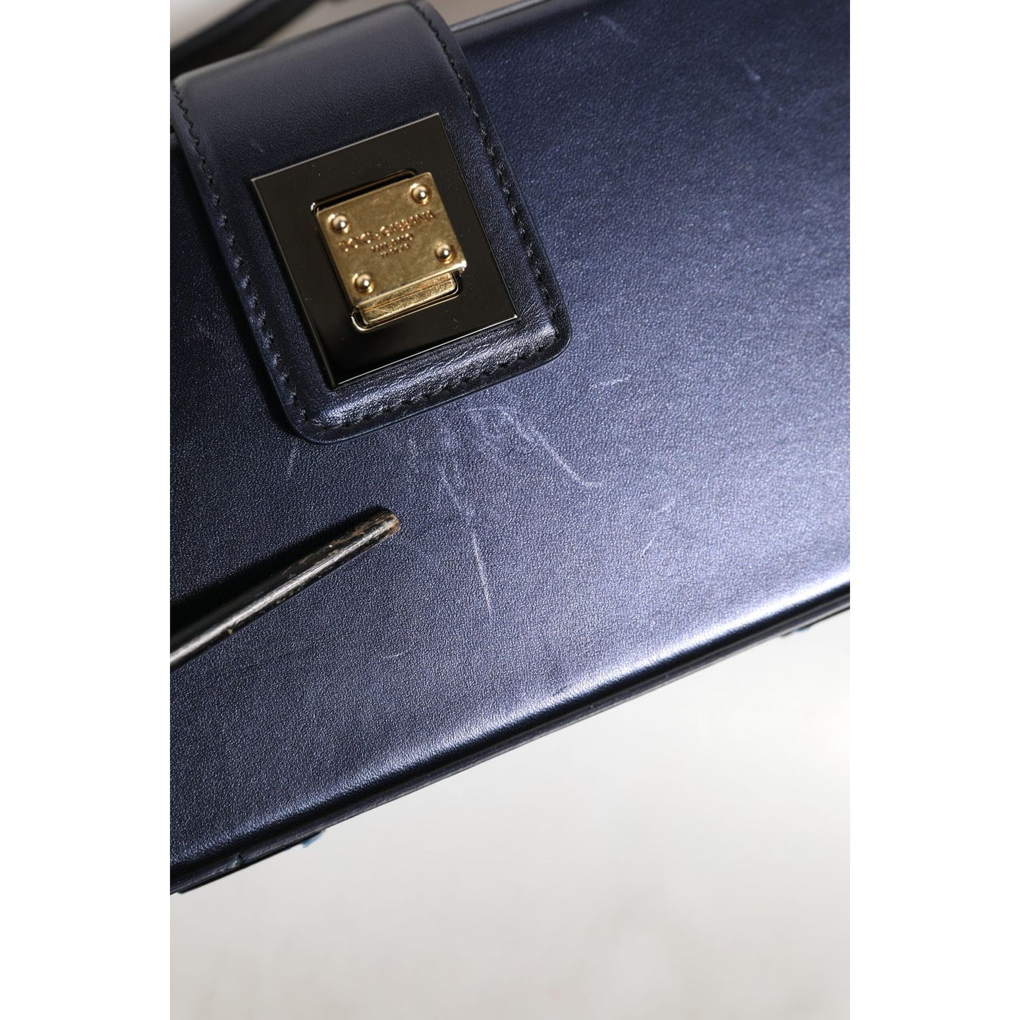 Dolce & Gabbana Blue DG BOX Lambskin Leather Crossbody Strap Bag BAG4718