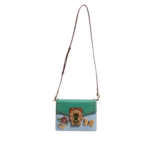 Dolce & Gabbana Blue Green LUCIA Embellished Crossbody Bag BAG4721