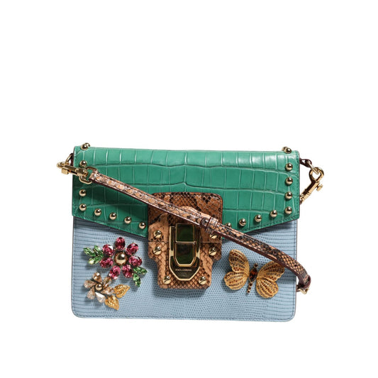 Dolce & Gabbana Blue Green LUCIA Embellished Crossbody Bag BAG4721