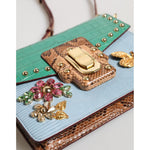 Dolce & Gabbana Blue Green LUCIA Embellished Crossbody Bag BAG4721