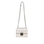 Dolce & Gabbana White Rosalia Small Calfskin Chain Shoulder Strap Bag BAG4723