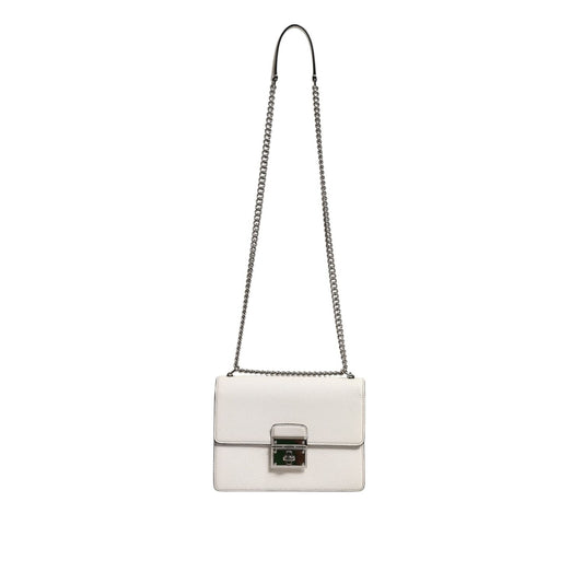 Dolce & Gabbana White Rosalia Small Calfskin Chain Shoulder Strap Bag BAG4723