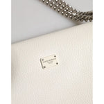 Dolce & Gabbana White Rosalia Small Calfskin Chain Shoulder Strap Bag BAG4723