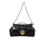 Dolce & Gabbana Black Quilted Nylon Devotion Satchel Chain Strap Bag BAG4724