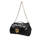 Dolce & Gabbana Black Quilted Nylon Devotion Satchel Chain Strap Bag BAG4724