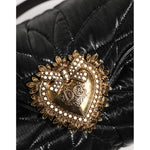 Dolce & Gabbana Black Quilted Nylon Devotion Satchel Chain Strap Bag BAG4724