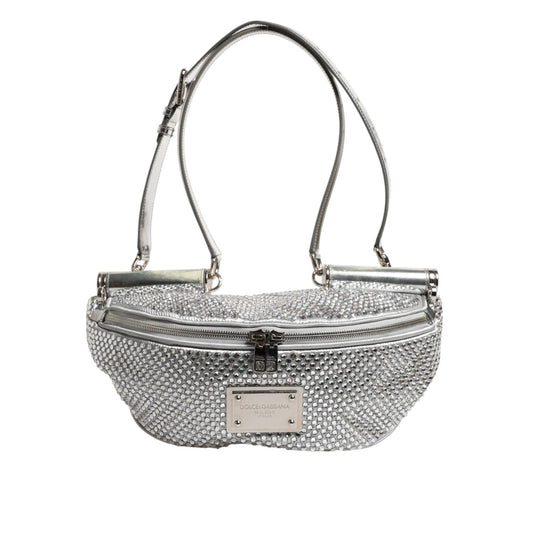 Dolce & Gabbana Silver Crystal-Embellished Belt Strap Bag BAG4725