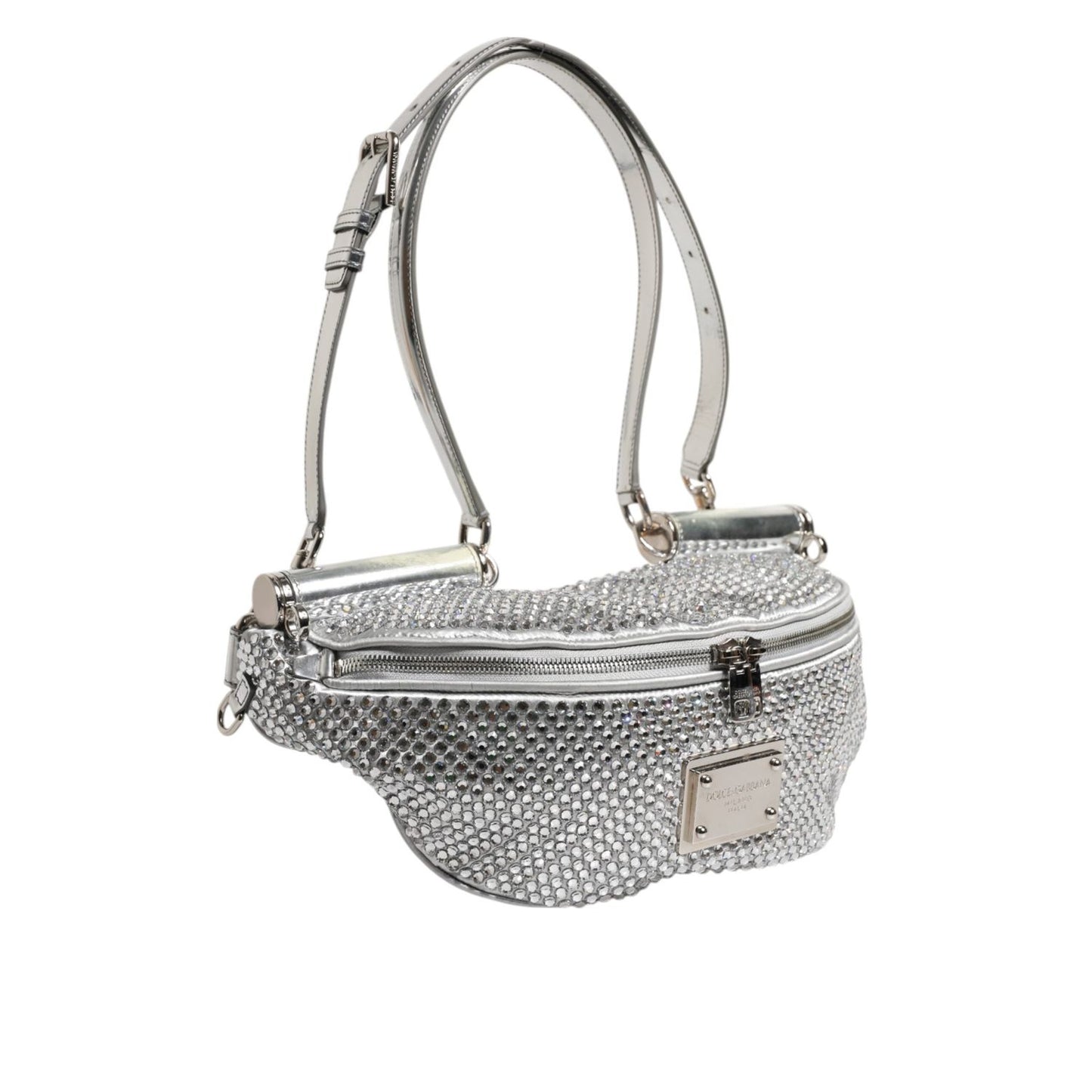 Dolce & Gabbana Silver Crystal-Embellished Belt Strap Bag BAG4725