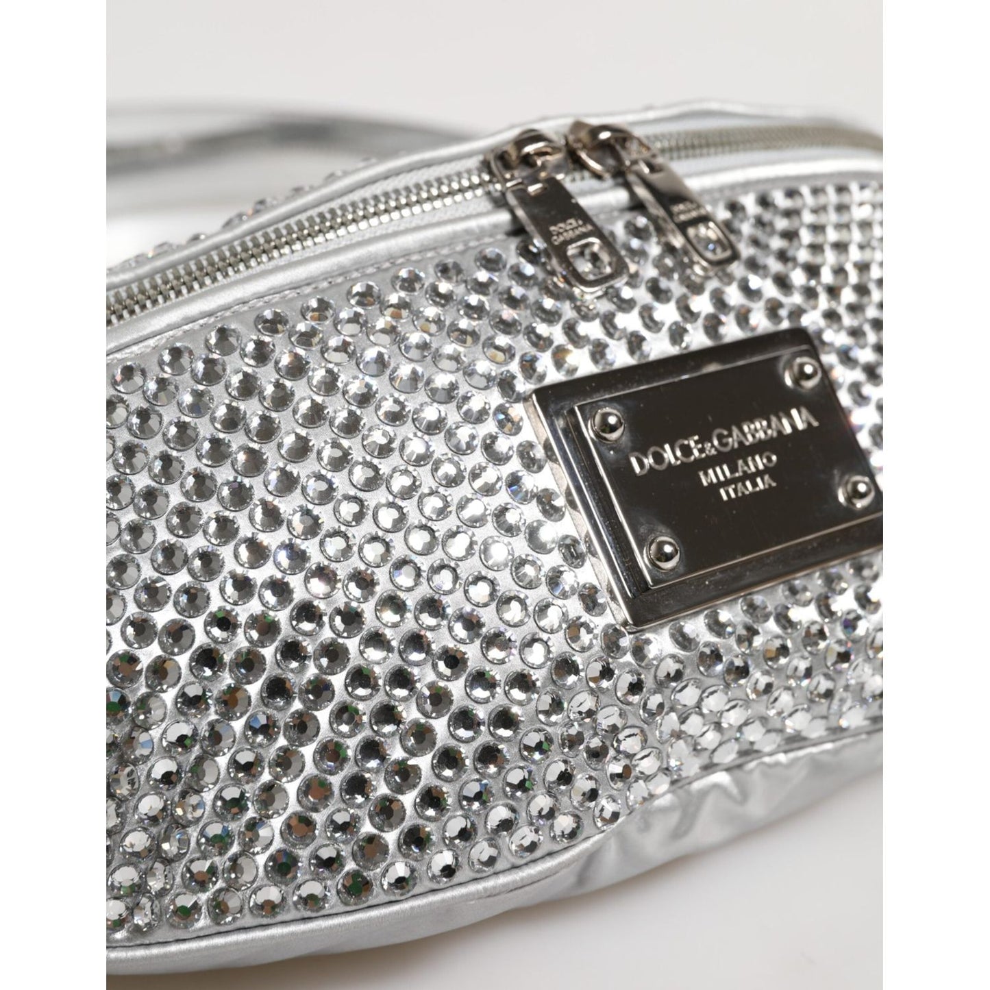 Dolce & Gabbana Silver Crystal-Embellished Belt Strap Bag BAG4725
