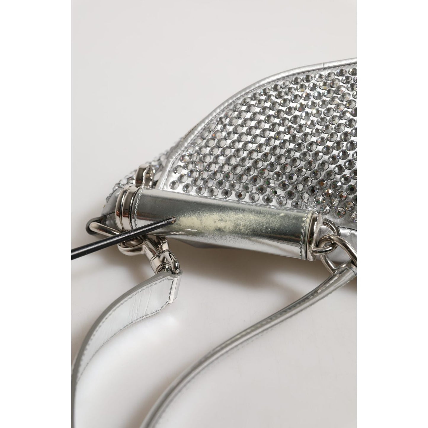 Dolce & Gabbana Silver Crystal-Embellished Belt Strap Bag BAG4725