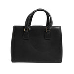 Dolce & Gabbana Black Calf Leather Logo Plaque Shoulder Tote Bag BAG4727