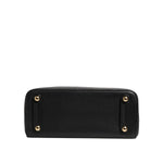 Dolce & Gabbana Black Calf Leather Logo Plaque Shoulder Tote Bag BAG4727