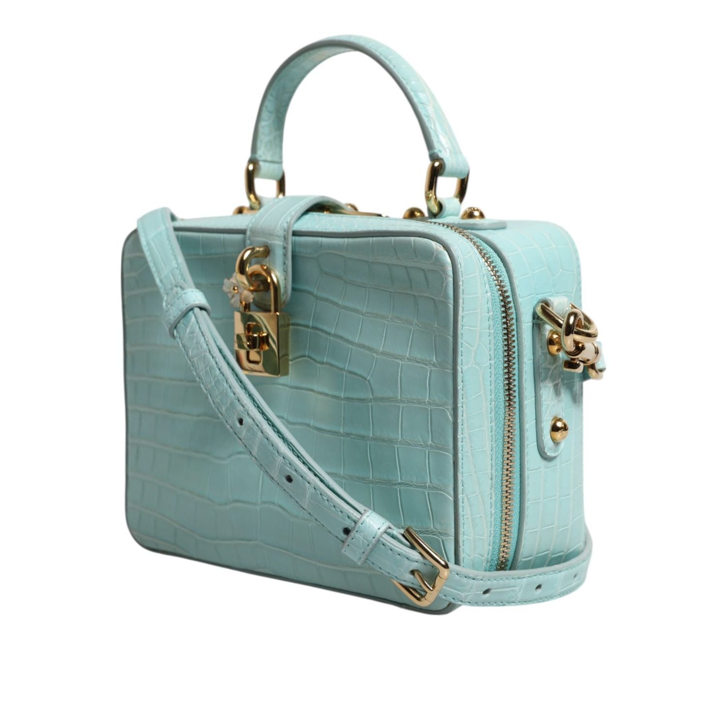 Front view with bag zipped and handles upright.