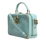 Dolce & Gabbana Mint Green Embossed Leather Padlock Shoulder Bag BAG4729