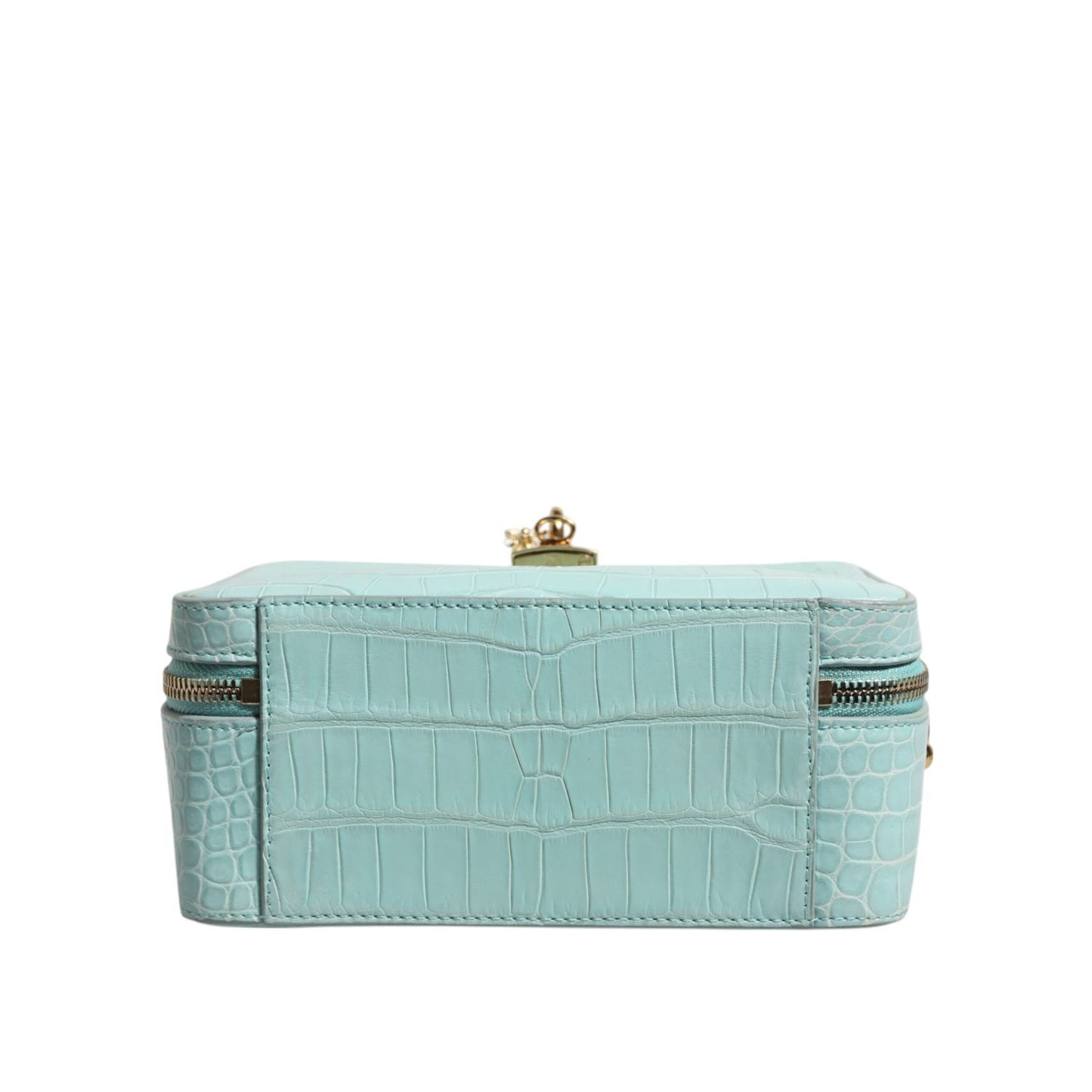 Dolce & Gabbana Mint Green Embossed Leather Padlock Shoulder Bag BAG4729