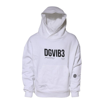 Dolce & Gabbana White DG Vib3 Hooded Men Sweatshirt Sweater