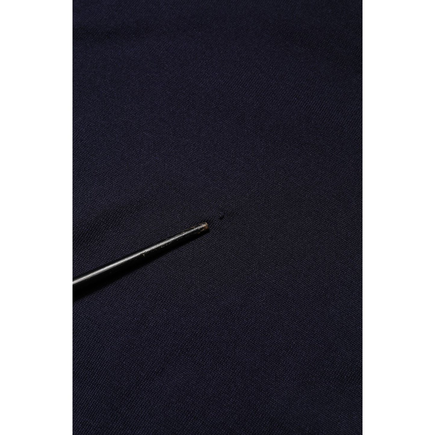 Dolce & Gabbana Dark Blue Silk Crew Neck Short Sleeves T-shirt