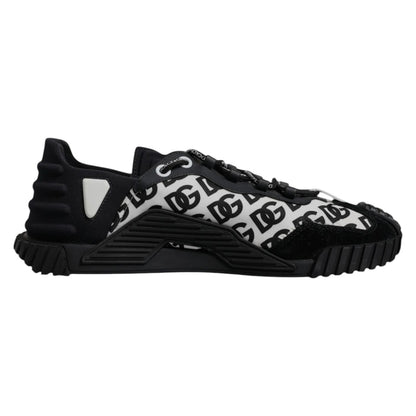 Dolce & Gabbana Black Logo Lace Up Low Top NS1 Sneakers