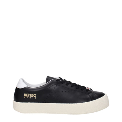 Kenzo Black Leather Low Top Sneakers