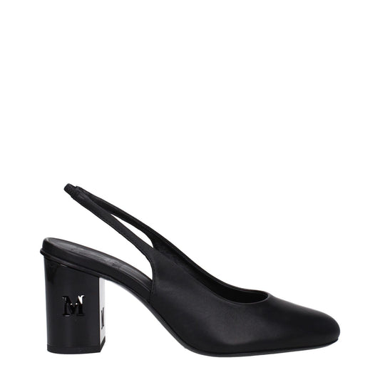 Max Mara Black Leather High Heel Pumps