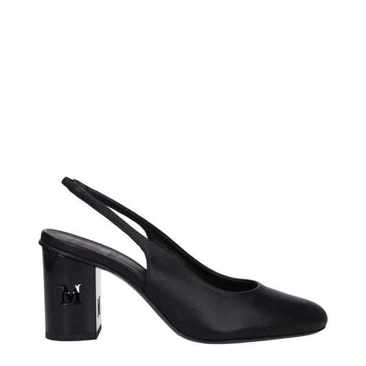 Max Mara Black Leather High Heel Pumps MA-8616497873161-EU38.5/US8.5