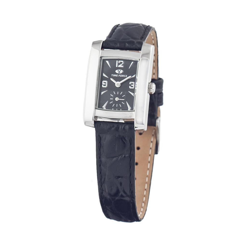 Time Force Black Leather Watch TFTF2341L02AC