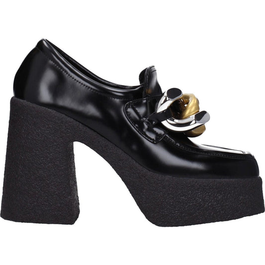 Stella McCartney Black Leather Platform Loafers