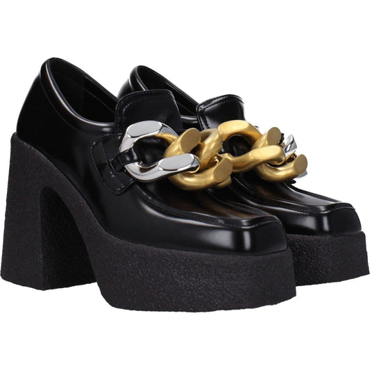 Stella McCartney Black Leather Platform Loafers