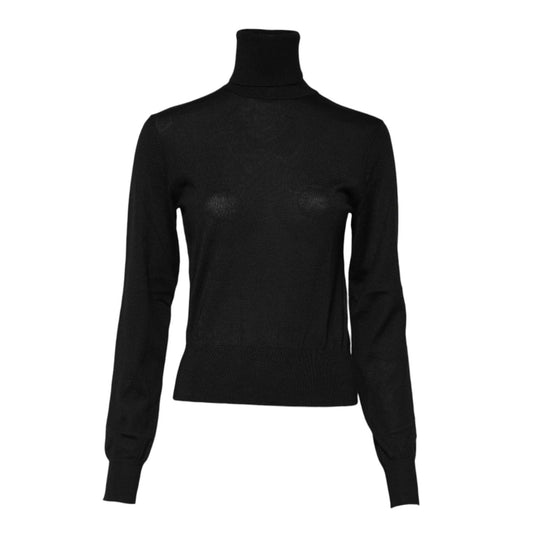 Dolce & Gabbana Black Cashmere Turtleneck Pullover Sweater