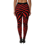 Dolce & Gabbana Black Red Nylon Logo Waisted Leggings Pants PAN76678-40
