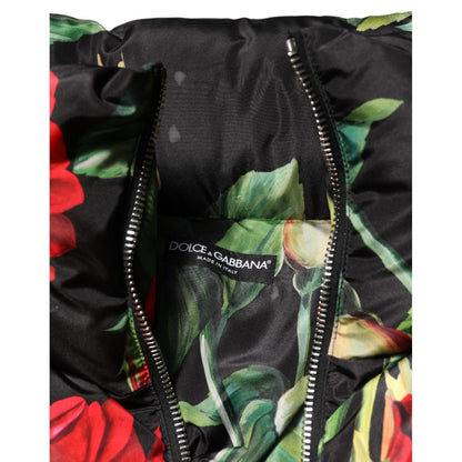 Dolce & Gabbana Multicolor Floral Puffer Coat Full Zip Jacket