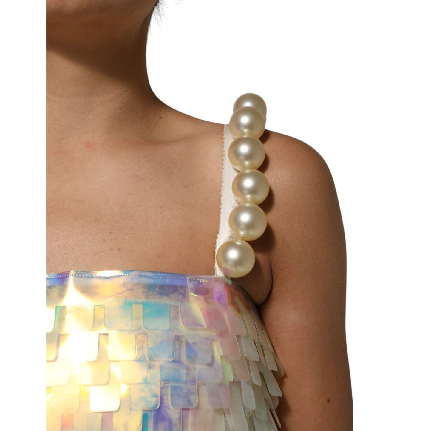 Dolce & Gabbana Multicolor Sequin Holographic Mini Dress DR81779-40