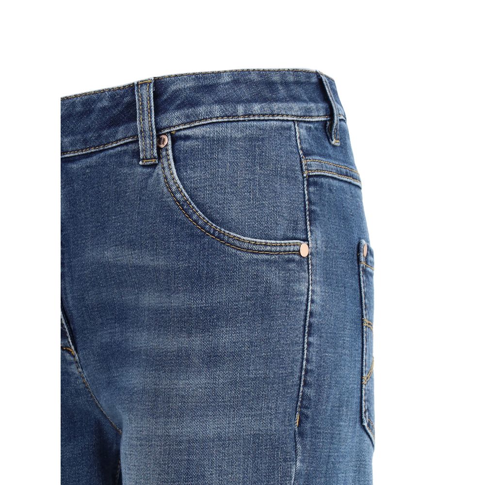 Brunello Cucinelli Blue Cotton Skinny Jeans