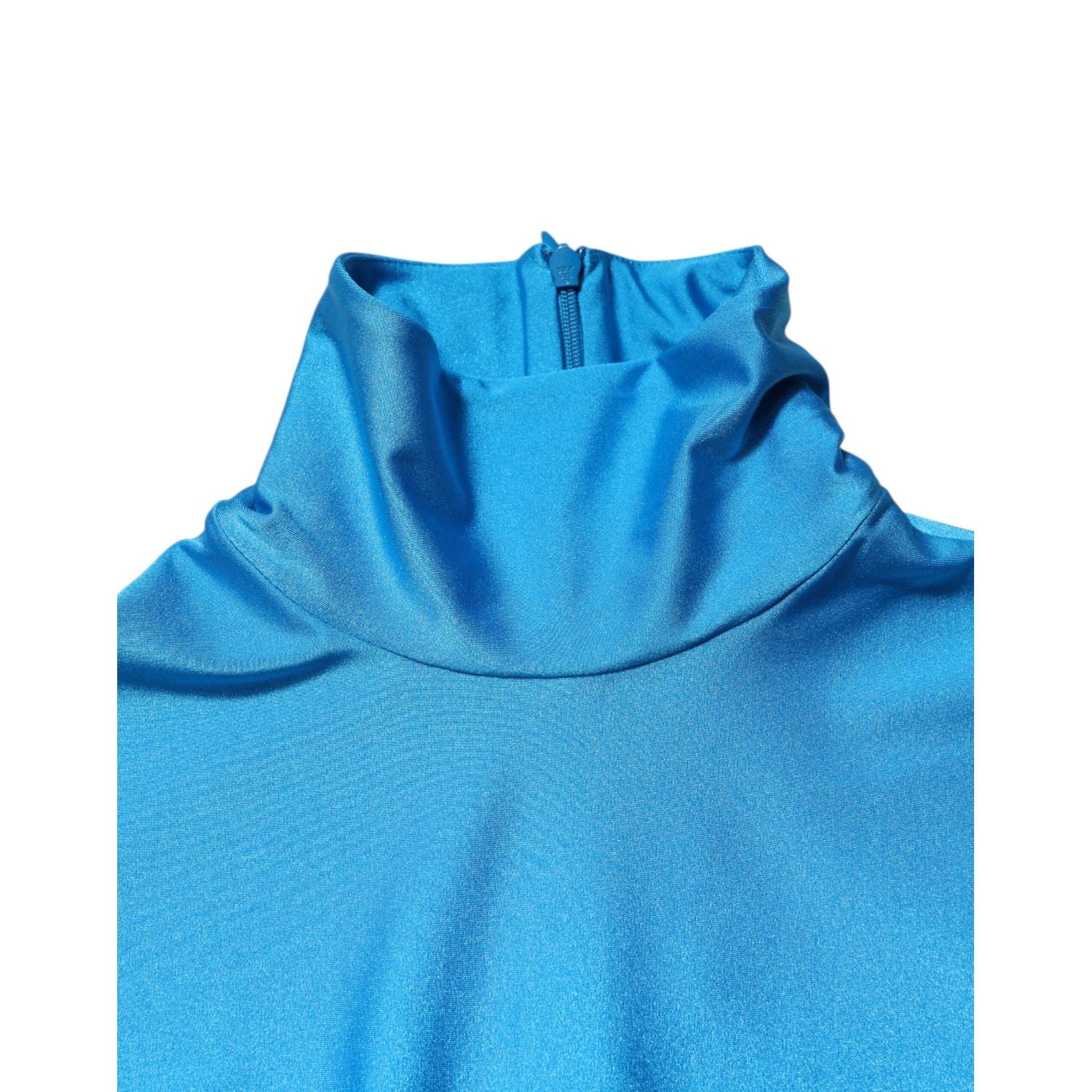 Dolce & Gabbana Blue Nylon Turtleneck Bodycon Jumpsuit  Dress