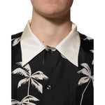 Dolce & Gabbana Black Printed Silk Short Sleeves Casual Shirt TSH90584-41