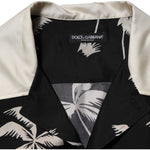 Dolce & Gabbana Black Printed Silk Short Sleeves Casual Shirt TSH90584-41